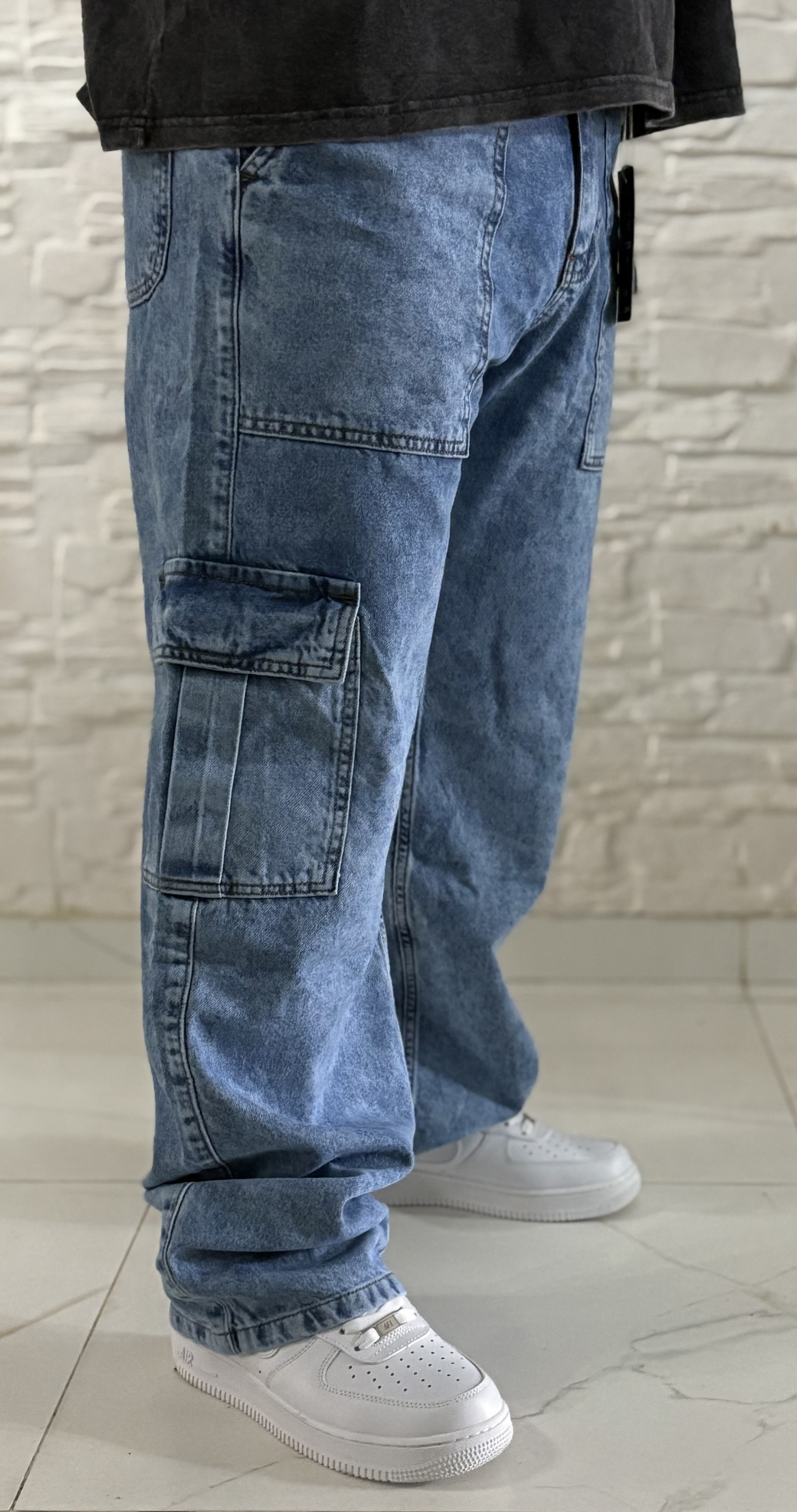 Jeans cargo - celeste 